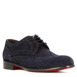 Elegant blue suede derby for men