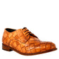 Men's elegant vintage tan derby in woven leather