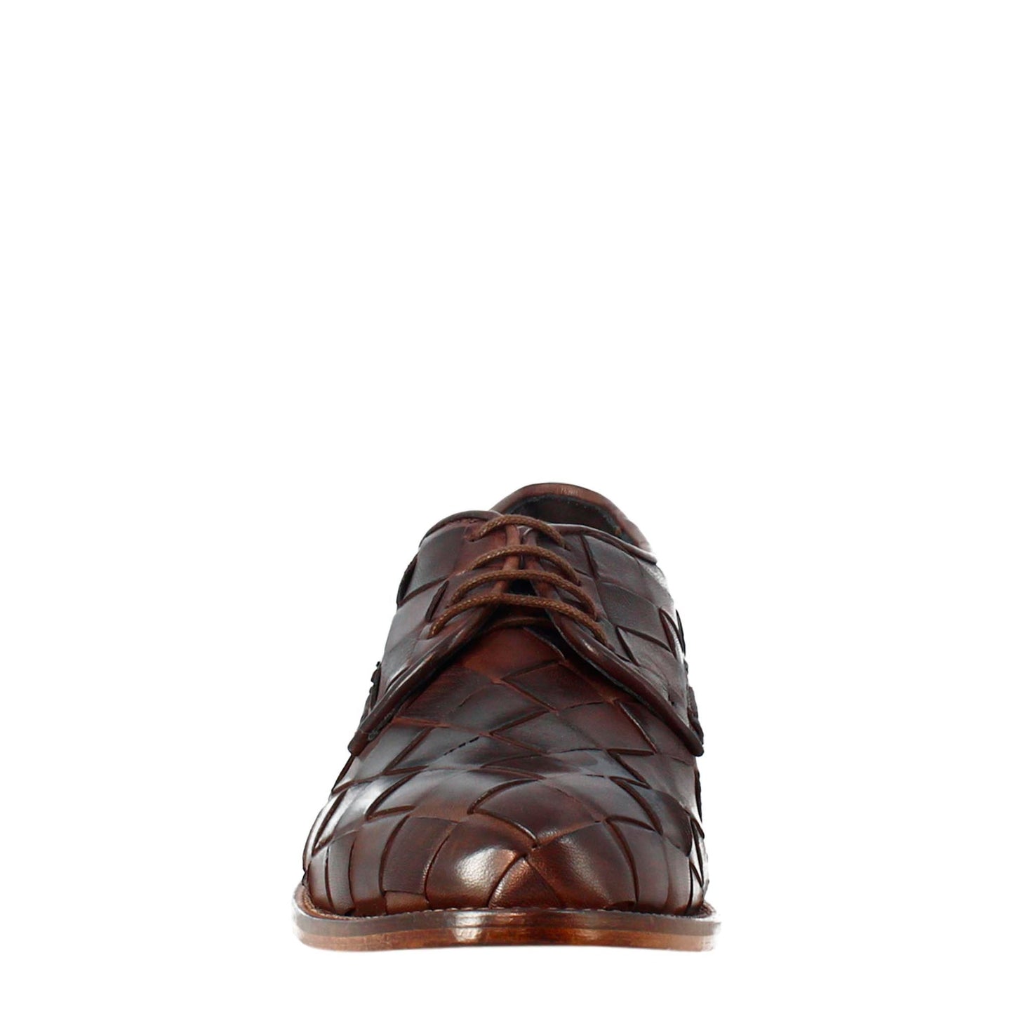 Men's elegant vintage dark brown derby in woven leather