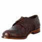 Men's elegant vintage dark brown derby in woven leather