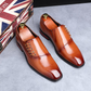 Men's Tan Brown Patina Leather Dress Shoes