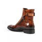 Men's Brown Patina Leather Ankle High Military Boots