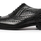 Wingtip Brogue Oxford- Croc Black