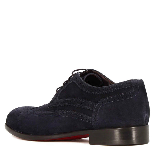 Elegant blue suede derby for men