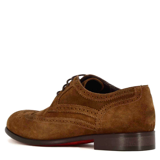 Elegant brown suede derby for men