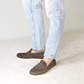 Casual men's boat moccasin in dark brown leather