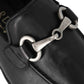 Men's black leather moccasin with horsebit