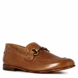 Men's moccasin in brown smooth leather with horsebit