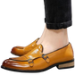 Men's Genuine Tan Leather Double Monk Loafers