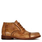 Men's lace-up ankle boots in beige leather