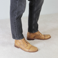 Men's lace-up ankle boots in beige leather