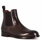 Handmade brown leather men's elegant chelsea boots