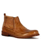 Handmade classic light brown leather men's ankle boots
