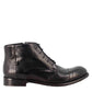 Men's elegant vintage black leather ankle boot